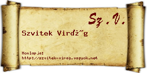 Szvitek Virág névjegykártya